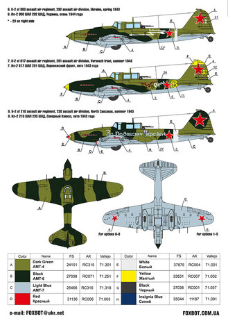 Foxbot 48-053 - Decals - Flying Revenge: Ilyushin IL-2 (early type), Part # I - 1:48