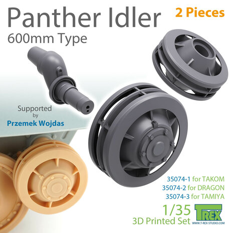 TR35074-1 - Panther Idler 600mm Type (2 pieces) for TAKOM - 1:35 - [T-Rex Studio]