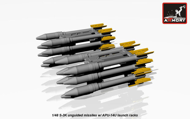 Armory ACA4814 - S-3K unguided missiles w/ APU-14U launcher rack - 1:48