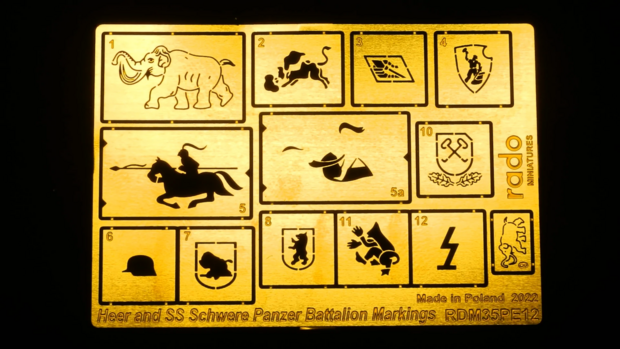 RDM35PE12 - Heer and SS Schwere Panzer Battalion Markings (PE sets) - 1:35 - [RADO Miniatures]