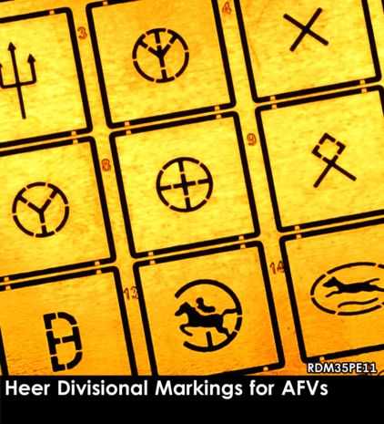 RDM35PE11 - Heer Divisional Markings for AFVs (PE sets) - 1:35 - [RADO Miniatures]