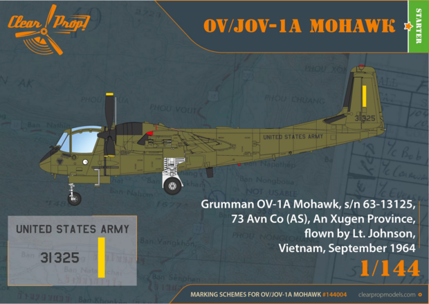 Clear Prop Models CP144004 - OV-1A/JOV-1A Mohawk (Starter kit) - 1:144 