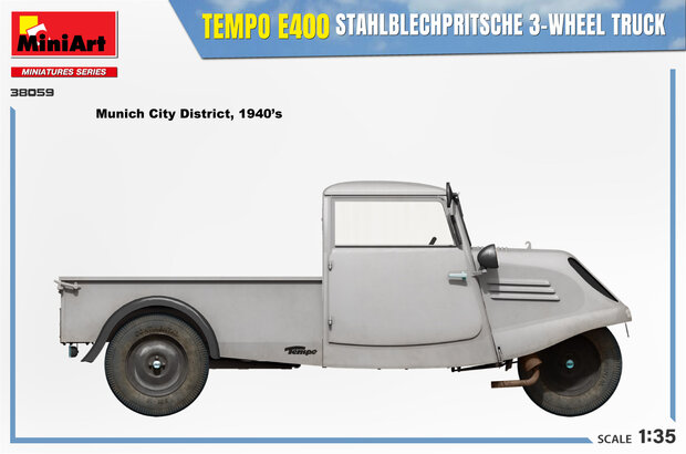 MiniArt 38059 - Tempo E400 Stahlblechpritsche 3-Wheel Truck - 1:35