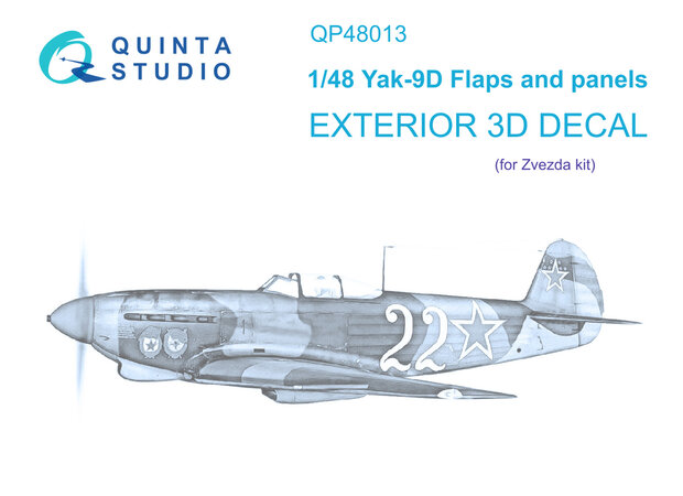 Quinta Studio QP48013 - Yak-9D Exterior set (for Zvezda kit) - 1:48