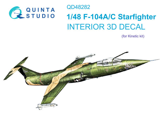 Quinta Studio QD48282 - F-104A/C 3D-Printed & coloured Interior on decal paper (for Kinetic kit) - 1:48