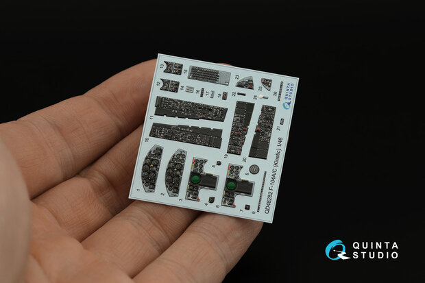 Quinta Studio QD48282 - F-104A/C 3D-Printed & coloured Interior on decal paper (for Kinetic kit) - 1:48