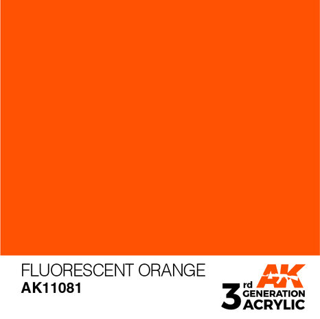 AK11081 - Fluorescent Orange  - Acrylic - 17 ml - [AK Interactive]