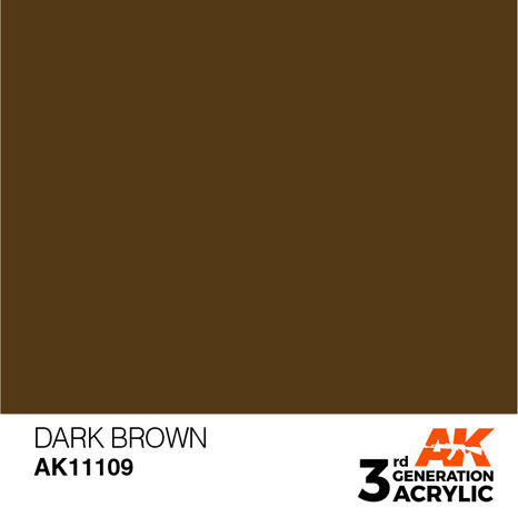 AK11109 - Dark Brown  - Acrylic - 17 ml - [AK Interactive]
