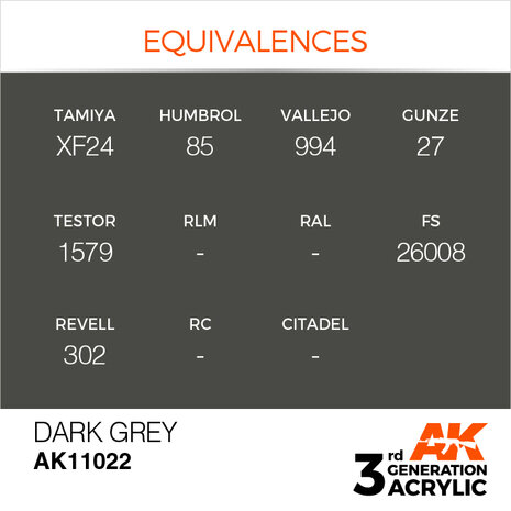 AK11022 - Dark Grey  - Acrylic - 17 ml - [AK Interactive]