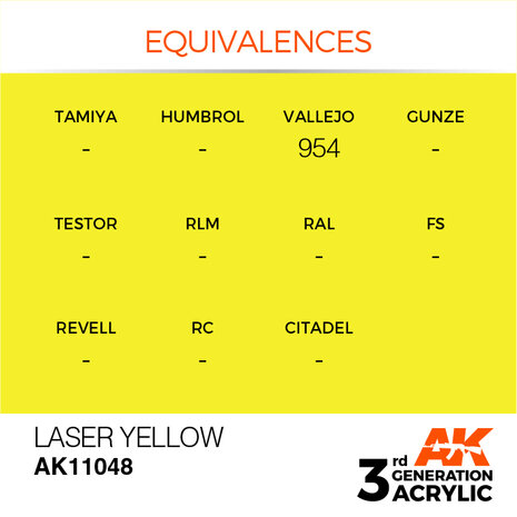 AK11048 - Laser Yellow  - Acrylic - 17 ml - [AK Interactive]