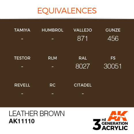AK11110 - Leather Brown  - Acrylic - 17 ml - [AK Interactive]
