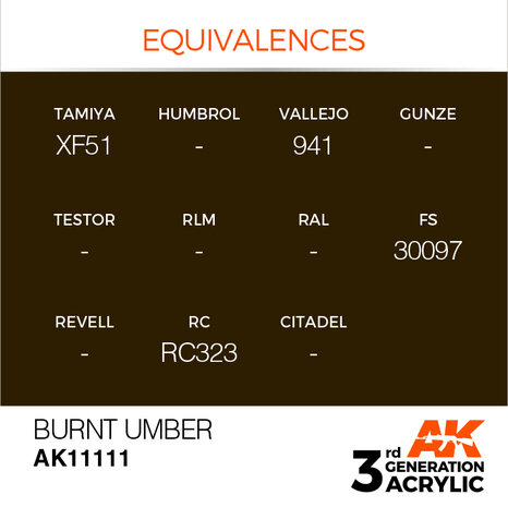 AK11111 - Burnt Umber  - Acrylic - 17 ml - [AK Interactive]