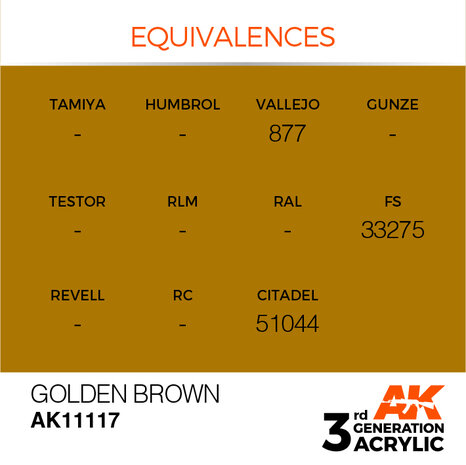 AK11117 - Golden Brown  - Acrylic - 17 ml - [AK Interactive]