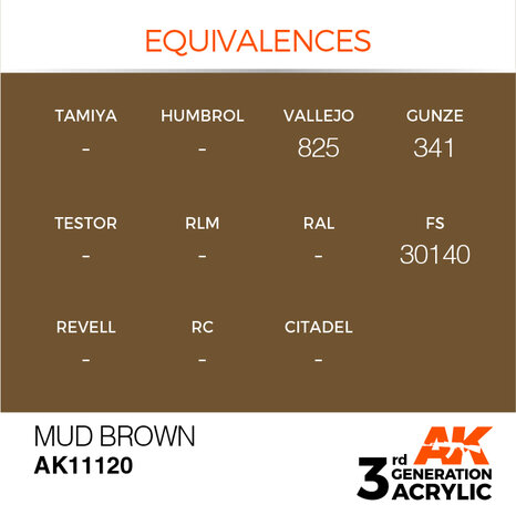 AK11120 - Mud Brown  - Acrylic - 17 ml - [AK Interactive]