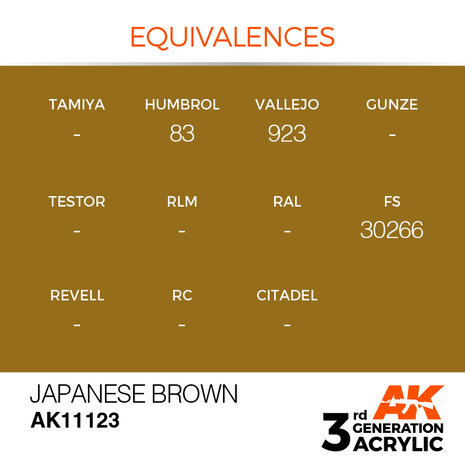 AK11123 - Japanese Brown  - Acrylic - 17 ml - [AK Interactive]