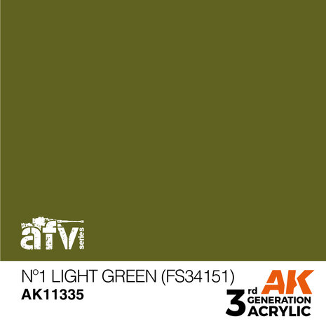 AK11335 - Nº1 Light Green (FS34151) - Acrylic - 17 ml - [AK Interactive]