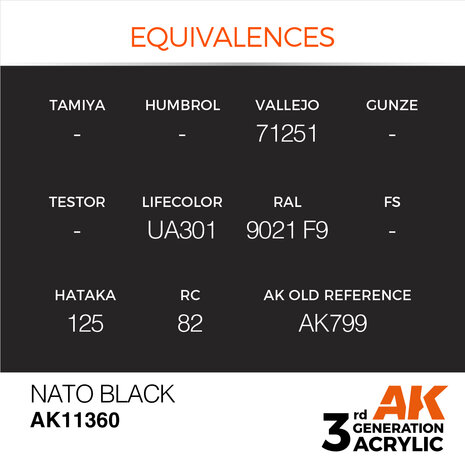 AK11360 - NATO Black - Acrylic - 17 ml - [AK Interactive]