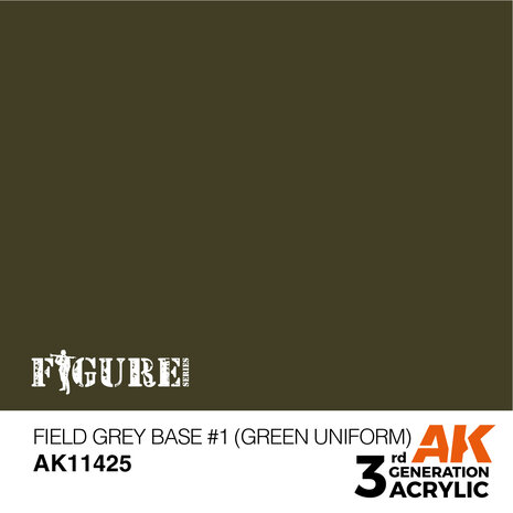 AK11425 - Field Grey Base  1 (Green uniform) - Acrylic - 17 ml - [AK Interactive]