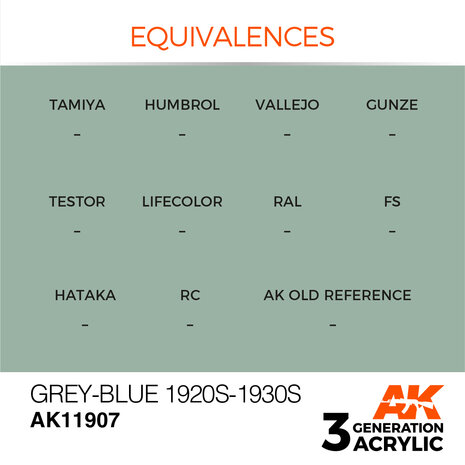 AK11907 - Grey-Blue 1920s-1930s - Acrylic - 17 ml - [AK Interactive]