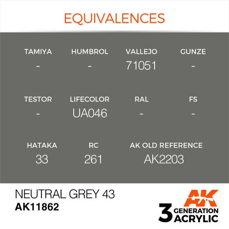 AK11862 - Neutral Grey 43 - Acrylic - 17 ml - [AK Interactive]