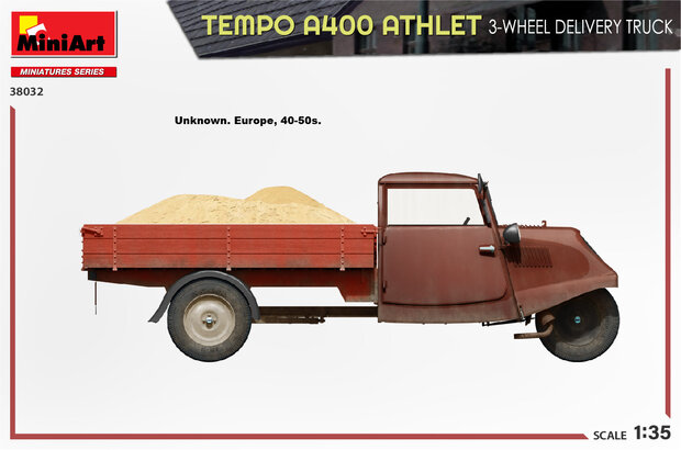 MiniArt 38032 - Tempo A400 Athlet 3-Wheel Delivery Truck - 1:35