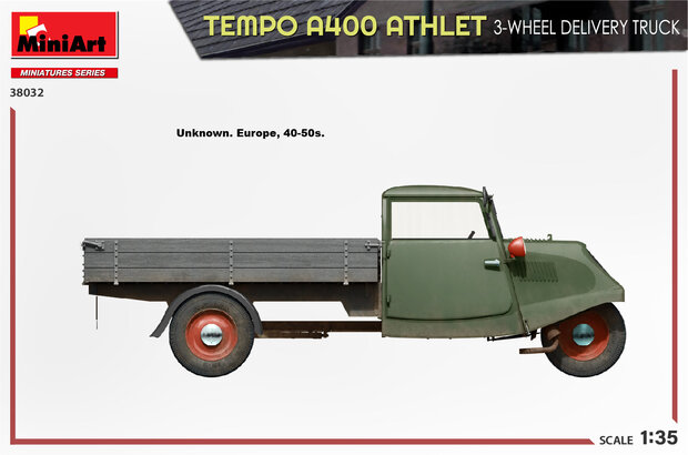 MiniArt 38032 - Tempo A400 Athlet 3-Wheel Delivery Truck - 1:35