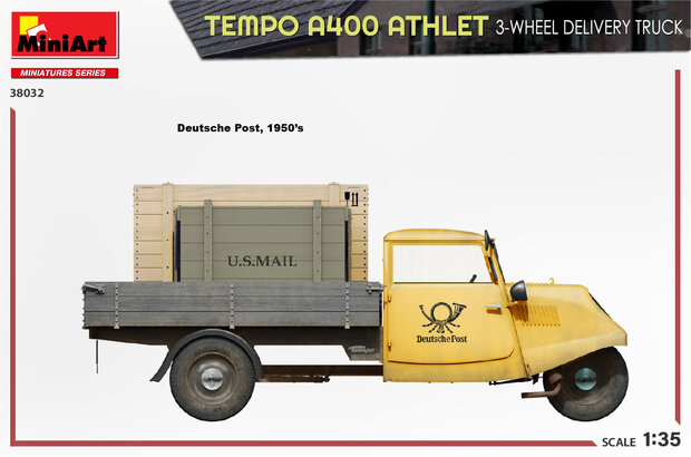 MiniArt 38032 - Tempo A400 Athlet 3-Wheel Delivery Truck - 1:35