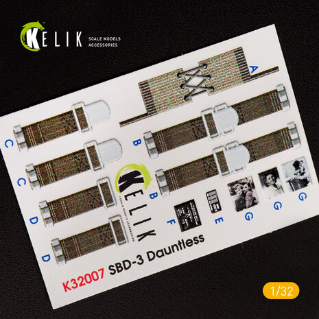 K32007 - SBD-3 "Dauntless" interior 3D decals for Trumpeter kit  - 1:32 - [RES/KIT] / [KELIK]
