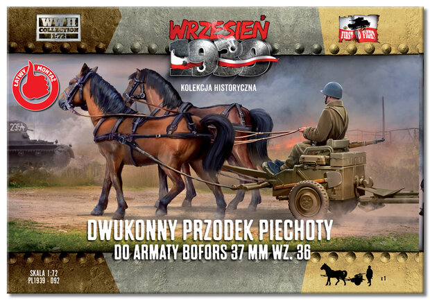 FTF PL1939-092 - Two-Horse Carriage for Bofors 37mm WZ.36 - 1:72