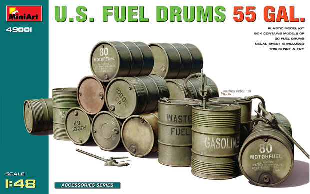 MiniArt 49001 - U.S. Fuel Drums 55 Gal. - 1:48