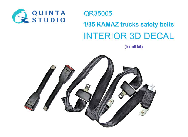 Quinta Studio QR35005 - Kamaz trucks safety belts 3D-Printed & coloured on decal paper (all kits) - 1:35