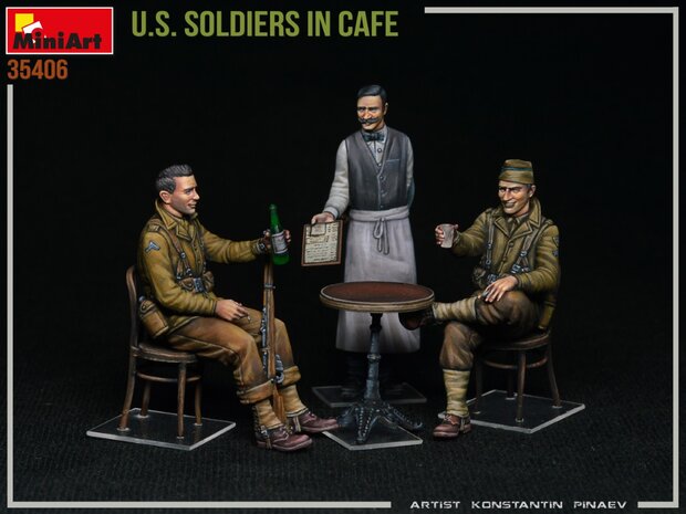 MiniArt 35406 - U.S. Soldiers In Cafe - 1:35
