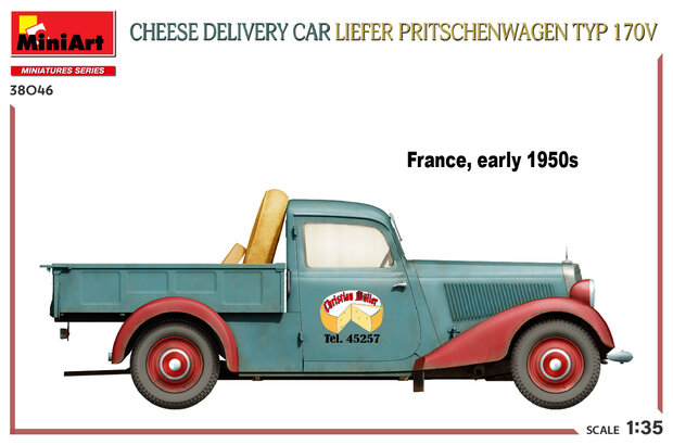 MiniArt 38046 - Cheese Delivery Car Liefer Pritschenwagen Typ 170V - 1:35