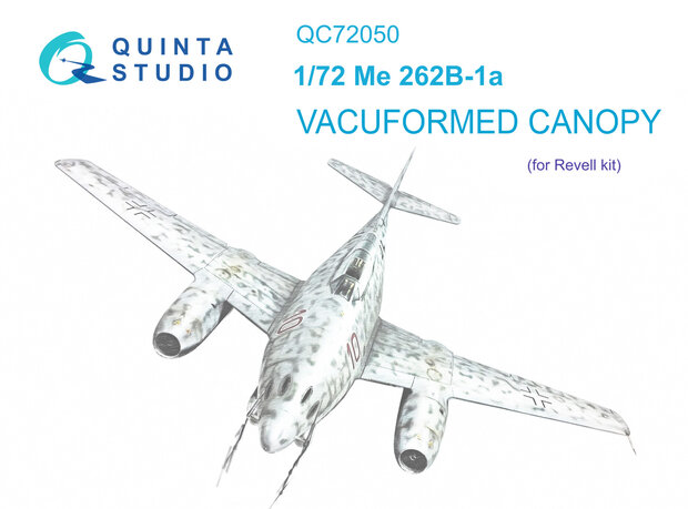 Quinta Studio QC72050 - Me-262B-1a vacuumed clear canopy (for Revell kit) - 1:72
