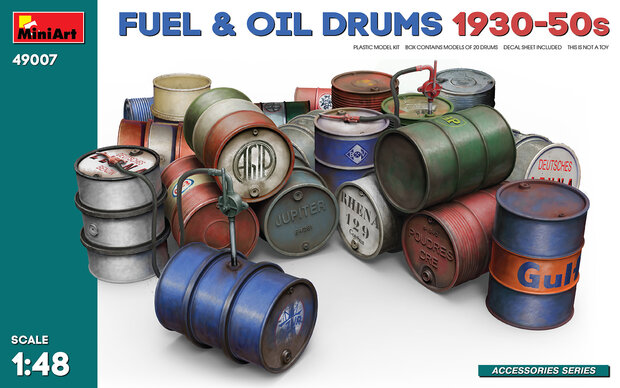 MiniArt 49007 - Fuel & Oil Drums 1930-50s - 1:48
