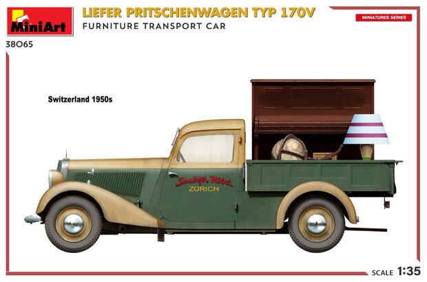 MiniArt 38065 - Liefer Pritschenwagen TYP 170V. Furniture Transport Car - 1:35