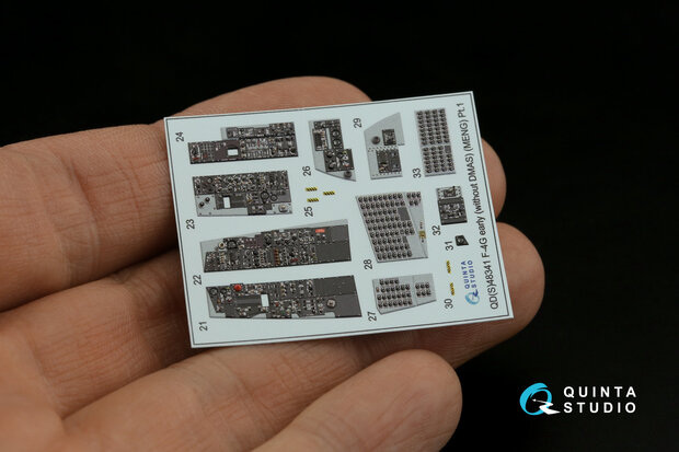 Quinta Studio QD+48341 - F-4G early 3D-Printed & coloured Interior on decal paper  (for Meng kit)(With 3D-printed resin parts) - 1:48