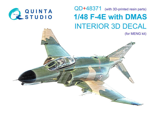 Quinta Studio QD+48371 - F-4E with DMAS 3D-Printed & coloured Interior on decal paper (for Meng kit)(with 3D-printed resin parts) - 1:48