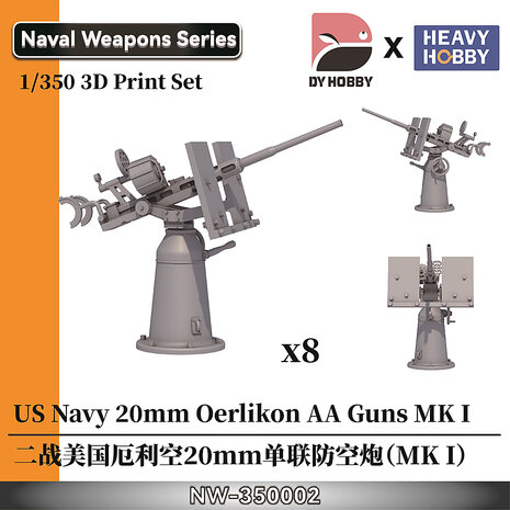 Heavy Hobby NW-350002 - US Navy 20mm Oerlikon AA Guns MK I - 1:350