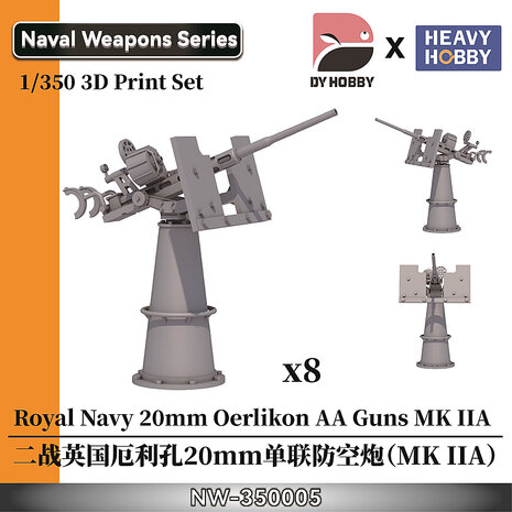 Heavy Hobby NW-350005 - Royal Navy 20mm Oerlikon AA Guns MK IIA - 1:350