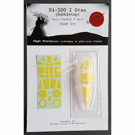 Dead Design Models CM48011 - Ki-100 I Otsu (Bubbletop) Vacu Canopy & Mask (For Hasegawa kit) - 1:48