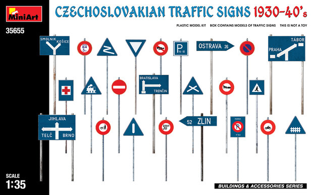 MiniArt 35655 - Czechoslovakian Traffic Signs 1930-40’s - 1:35