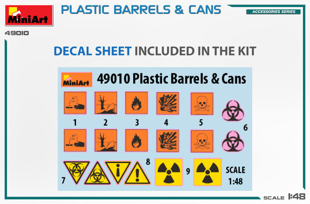 MiniArt 49010 - Plastic Barrels & Cans - 1:48