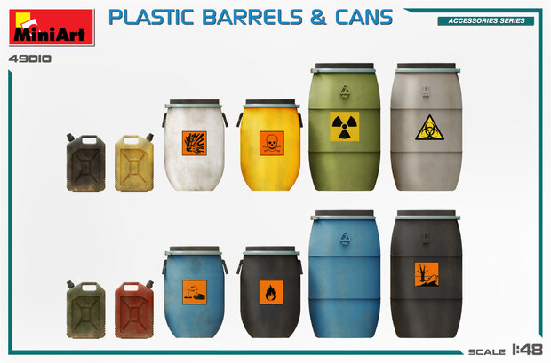 MiniArt 49010 - Plastic Barrels & Cans - 1:48