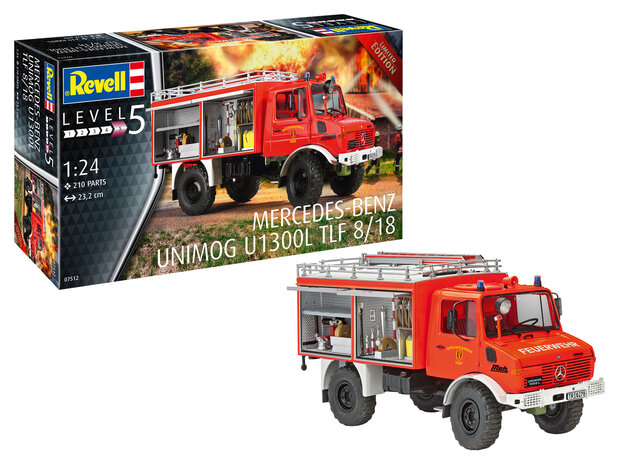 Revell 07512 - Mercedes-Benz Unimog U1300L TLF 8/18 - 1:24