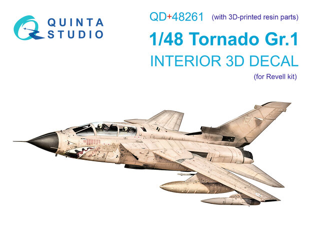 Quinta Studio QD+48261 - Tornado GR.1 3D-Printed & coloured Interior on decal paper (for Revell) (with 3D-printed resin parts) - 1:48