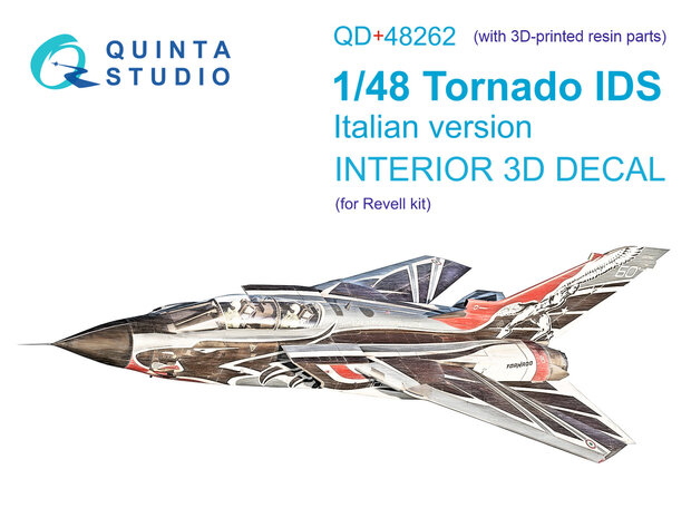 Quinta Studio QD+48262 - Tornado IDS Italian 3D-Printed & coloured Interior on decal paper (for Revell kit) (with 3D-printed resin parts) - 1:48