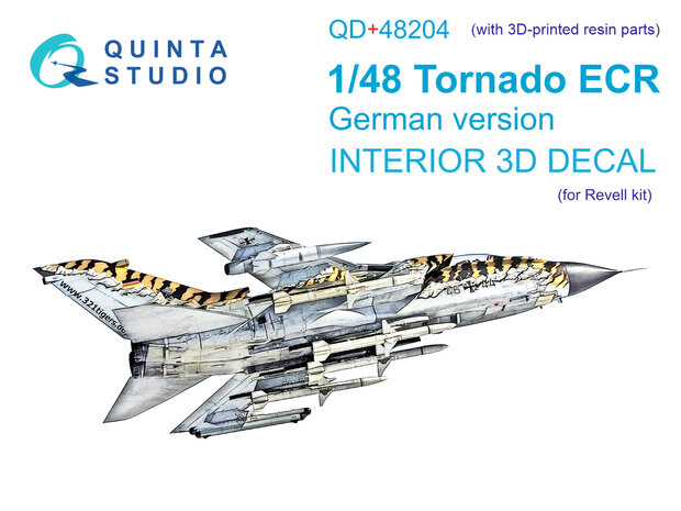 Quinta Studio QD+48204 - Tornado ECR German 3D-Printed & coloured Interior on decal paper (for Revell) (with 3D-printed resin parts) - 1:48