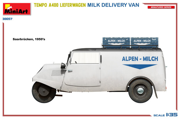 MiniArt 38057 - Tempo A400 Lieferwagen. Milk Delivery Van - 1:35