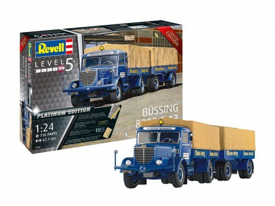 Revell 07580 - Büssing 8000 S 13 with Trailer - Platinum Edition - 1:24